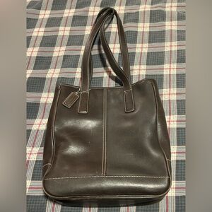 Coach Vintage Hampton Classic Lunch Tote Brown Leather Y2K Shoulder Tote Bag